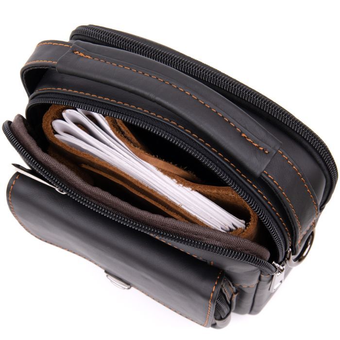 Сумка Vintage На два отделения Черная (20395) изображение 6