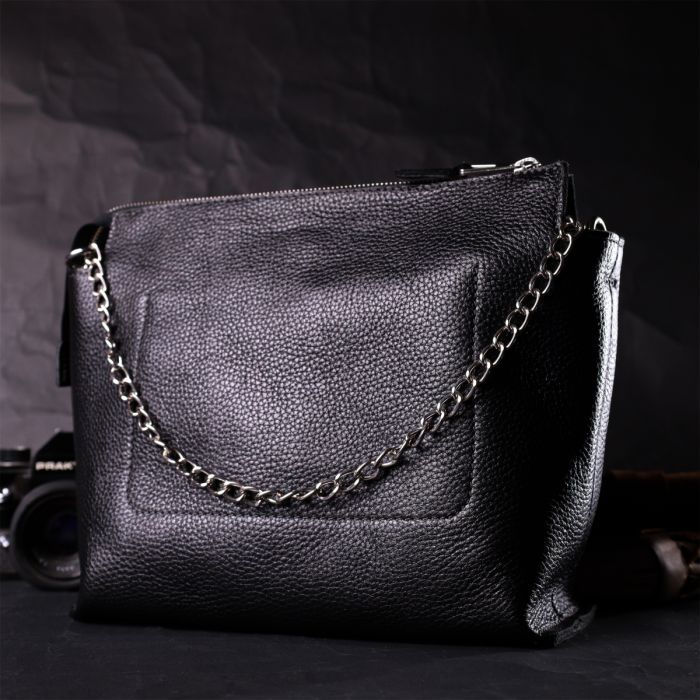 Сумка Grande Pelle Из натуральной кожи Черная (11655) изображение 10