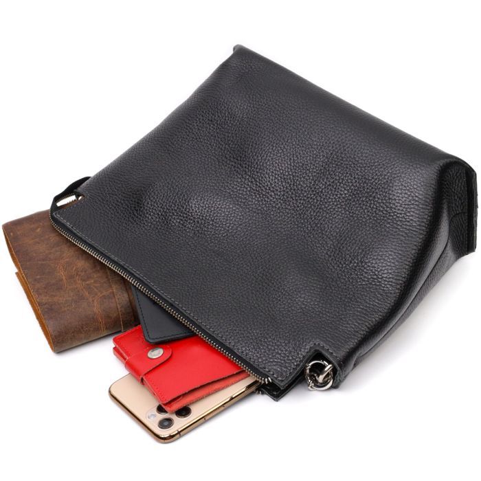 Сумка Grande Pelle Из натуральной кожи Черная (11655) изображение 8