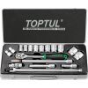 Набір інструментів Toptul з тріскачкою 1/2" 18шт. (6-гр.) (GCAD1802)
