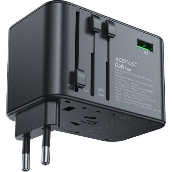 Зарядний пристрій Acefast 5xUSB 75W (3xUSB-C + 2xUSB-A) Gan Z1 Fast Charger (6974316282495) зображення 3