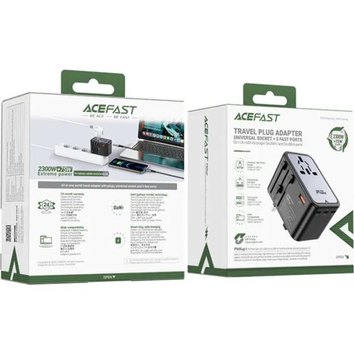 Зарядний пристрій Acefast 5xUSB 75W (3xUSB-C + 2xUSB-A) Gan Z1 Fast Charger (6974316282495) зображення 7