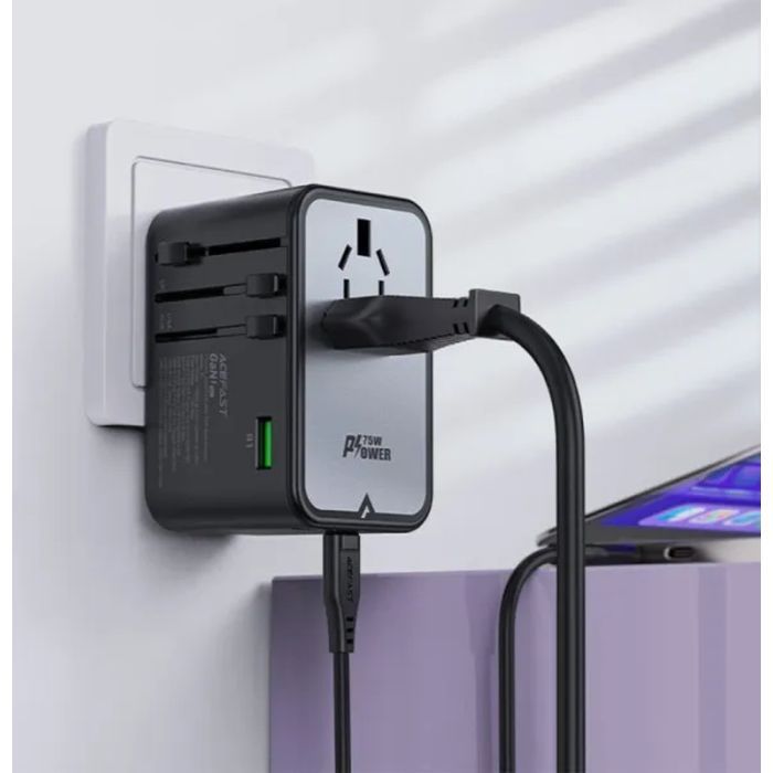 Зарядний пристрій Acefast 5xUSB 75W (3xUSB-C + 2xUSB-A) Gan Z1 Fast Charger (6974316282495) зображення 8