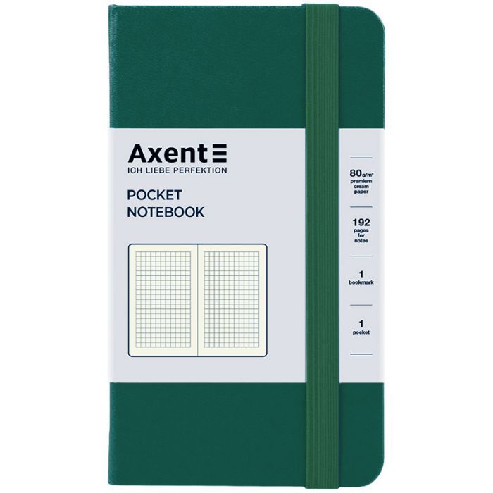 Книга записная Axent Partner 95x140 мм, 96 листов, клетка, зеленый лес (8301-61-A)