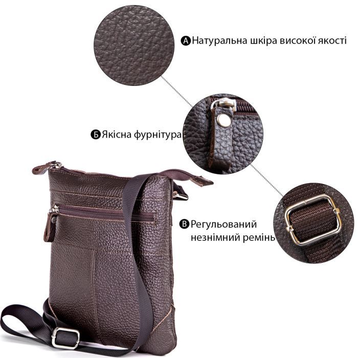 Сумка Shvigel Из натуральной кожи Коричневая (11014) изображение 4