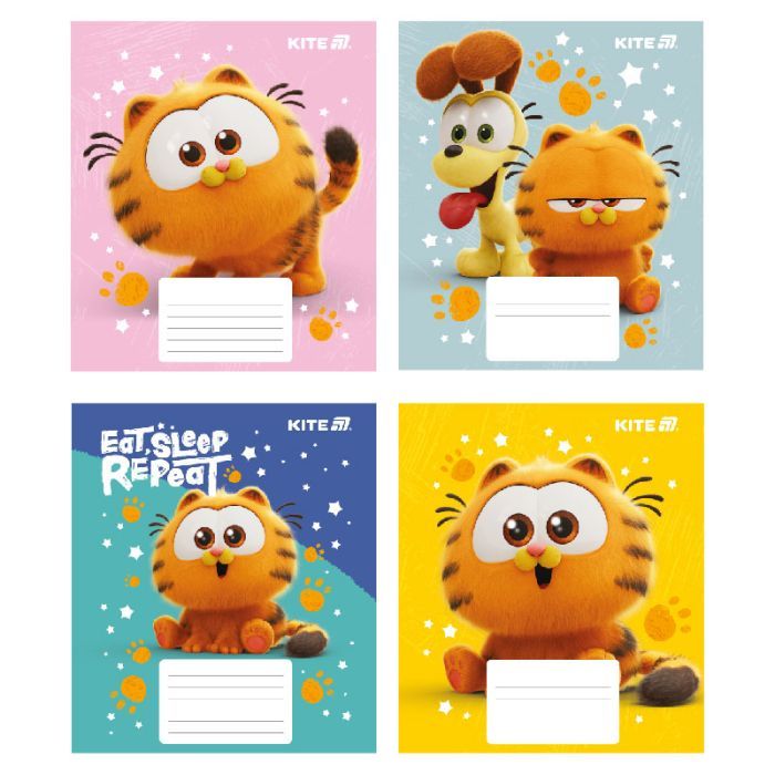 Тетрадь Kite Garfield, 12 листов, косая линия (GF25-235)