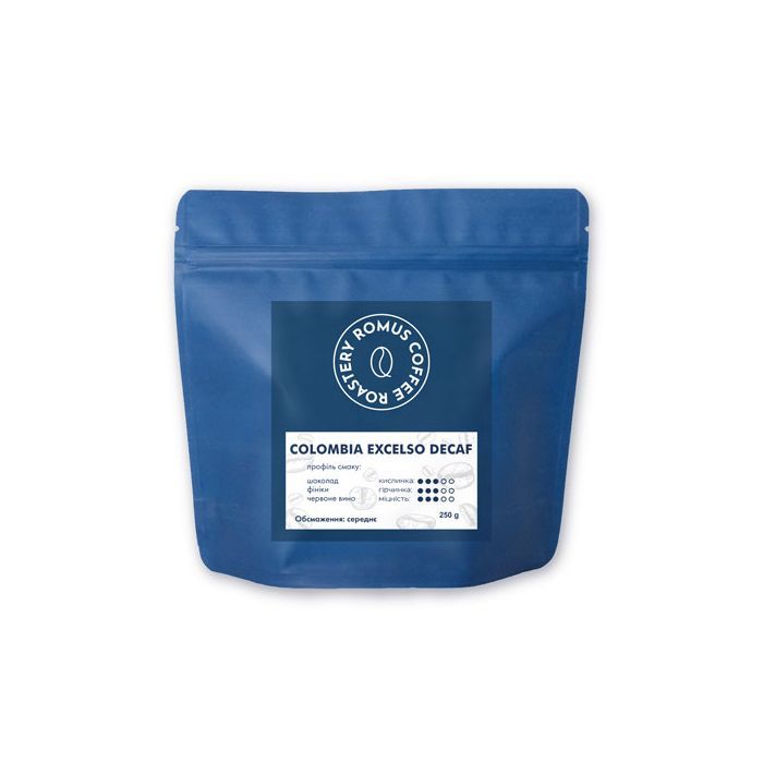 Кофе Romus Colombia Exselso Decaf без кофеина в зернах 250 г (669788)
