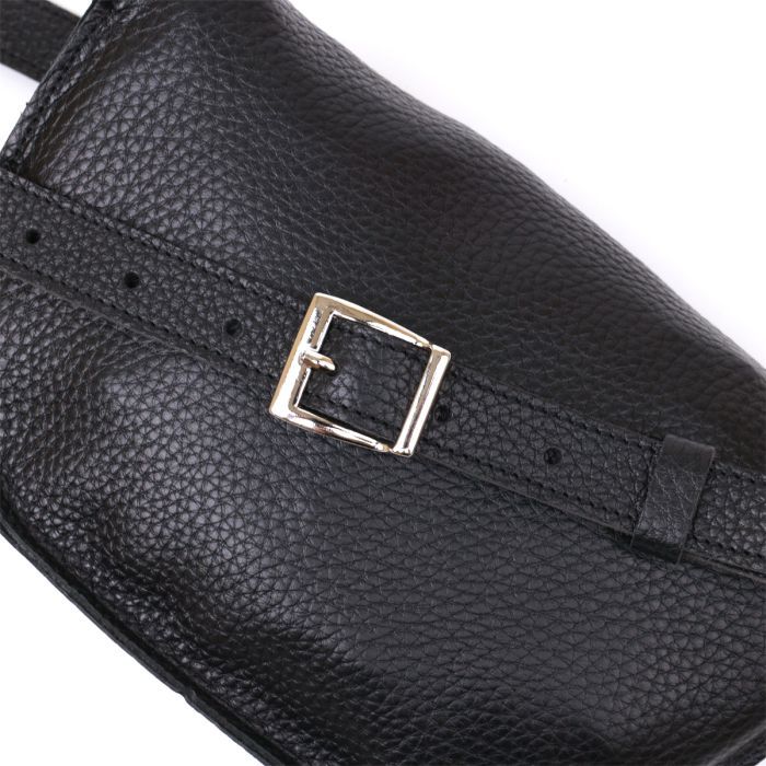 Сумка Shvigel Кожаная бананка Черная (16373) изображение 5