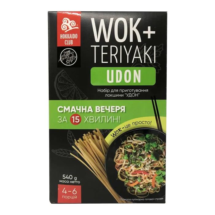 Пища быстрого приготовления Hokkaido Club Набор для приготовления Wok-Udon 540 г (4820172441434)