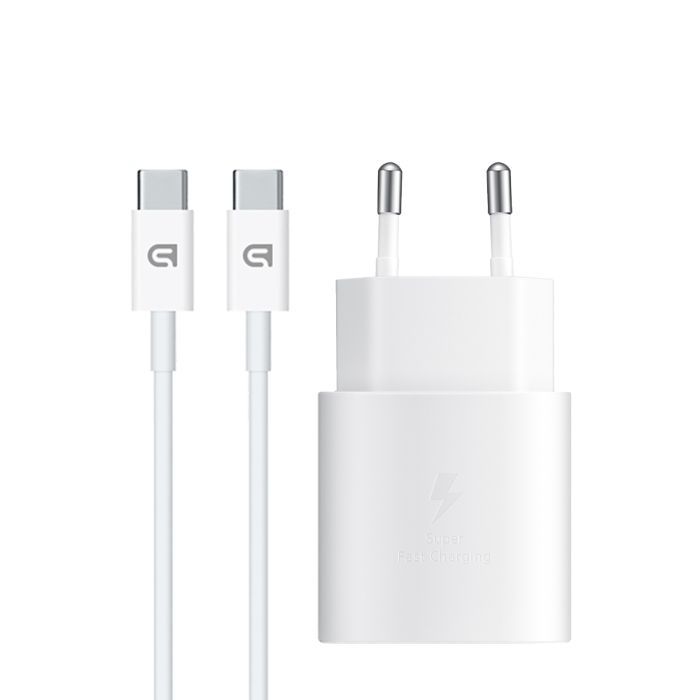 Зарядное устройство Armorstandart AR-TA800W USB-C 25W White + cable USB-C to USB-C (ARM63804)
