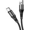 Дата кабель USB 2.0 AM to USB-C 1.0m 3A nylon X50 black HOCO (6931474734235) изображение 2