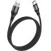 Дата кабель USB 2.0 AM to USB-C 1.0m 3A nylon X50 black HOCO (6931474734235) изображение 4