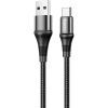 Дата кабель USB 2.0 AM to USB-C 1.0m 3A nylon X50 black HOCO (6931474734235)