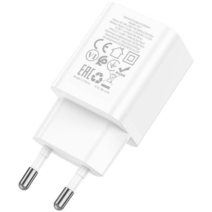 Зарядное устройство HOCO N27 Innovative USB-C PD20W White (6931474783455) изображение 2