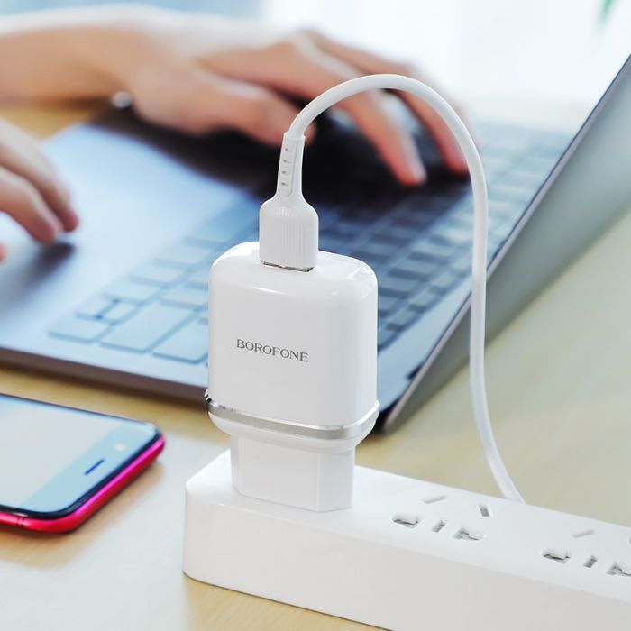 Зарядний пристрій BOROFONE BA36A High Speed USB QC3.0 + cable USB to Micro 5P 18W White (6931474715999) зображення 4