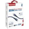 Дата кабель USB-C to USB-C 1.2m 60W PD FletchLink-CC blue Promate (fletchlink-cc.blue) зображення 2