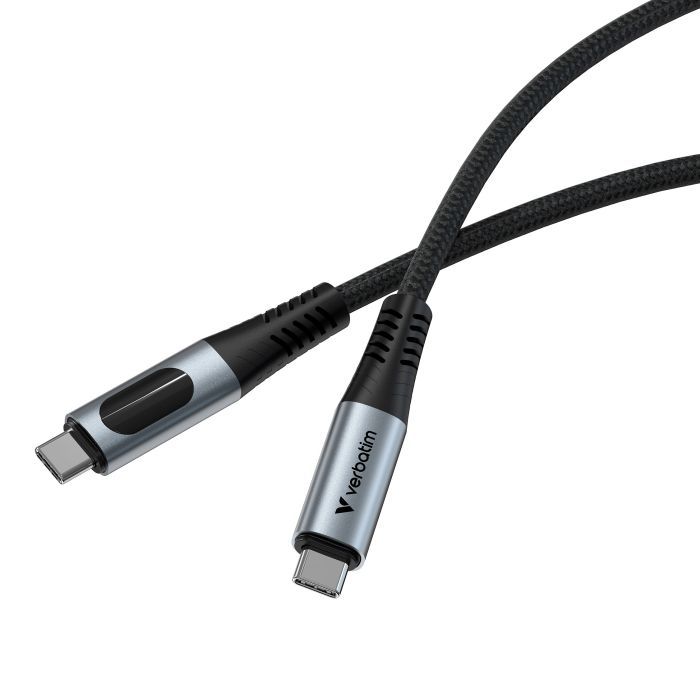 Дата кабель USB-C to USB-C 1.2m with display 240W black Verbatim (31849) зображення 2