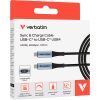 Дата кабель USB-C to USB-C 1.2m with display 240W black Verbatim (31849) зображення 3