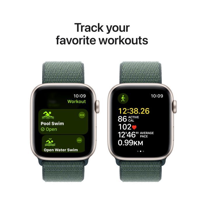 Смарт-часы Apple Watch SE GPS + Cellular 40mm Starlight Aluminium Case with Lake Green Sport Loop (MXGH3QH/A) изображение 6