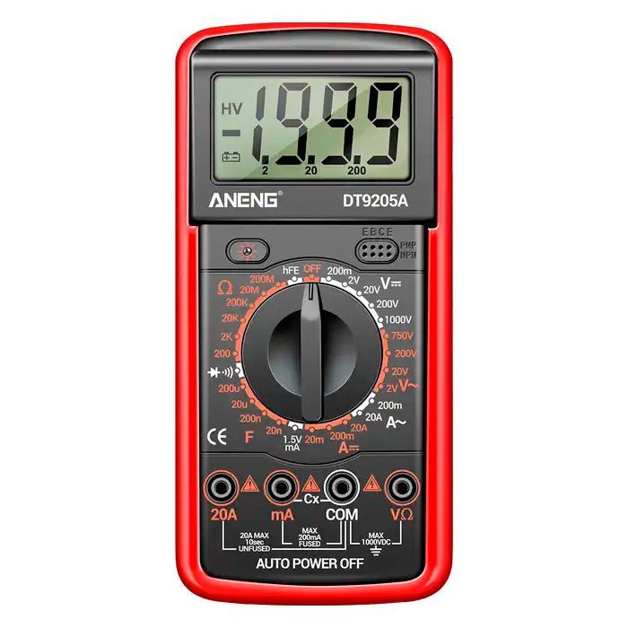 Цифровой мультиметр ANENG DT9205A-12, V, A, R, C, функція hFE (DT9205A-12)