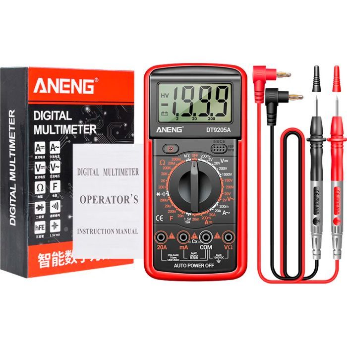 Цифровой мультиметр ANENG DT9205A-12, V, A, R, C, функція hFE (DT9205A-12) изображение 2
