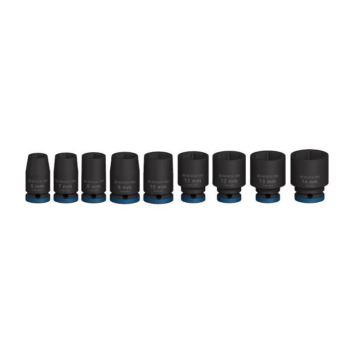 Набор головок Bosch Professional ударных торцевых Standart 9шт, 1/4", 25мм (2.608.003.034) изображение 2