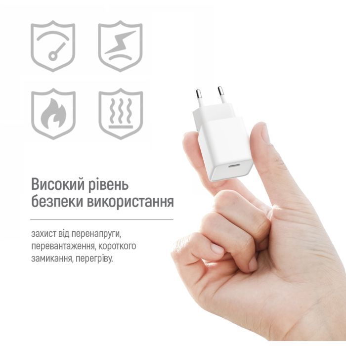Зарядное устройство ColorWay C101C GaN Mini 20W PD PPS USB-C white (CW-CHS059PD-WT) изображение 12