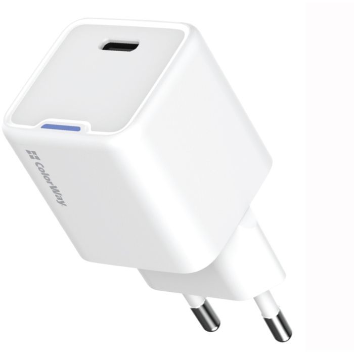 Зарядное устройство ColorWay C101C GaN Mini 20W PD PPS USB-C white (CW-CHS059PD-WT)