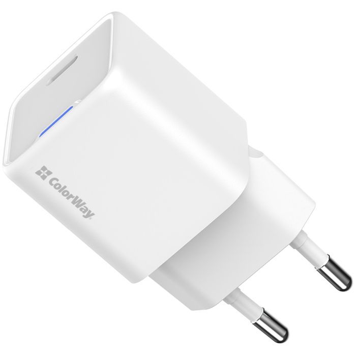Зарядное устройство ColorWay C101C GaN Mini 20W PD PPS USB-C white (CW-CHS059PD-WT) изображение 4