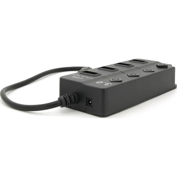 Концентратор Voltronic USB 3.0 to 4xUSB with LED buttons black (YT-3H4A)