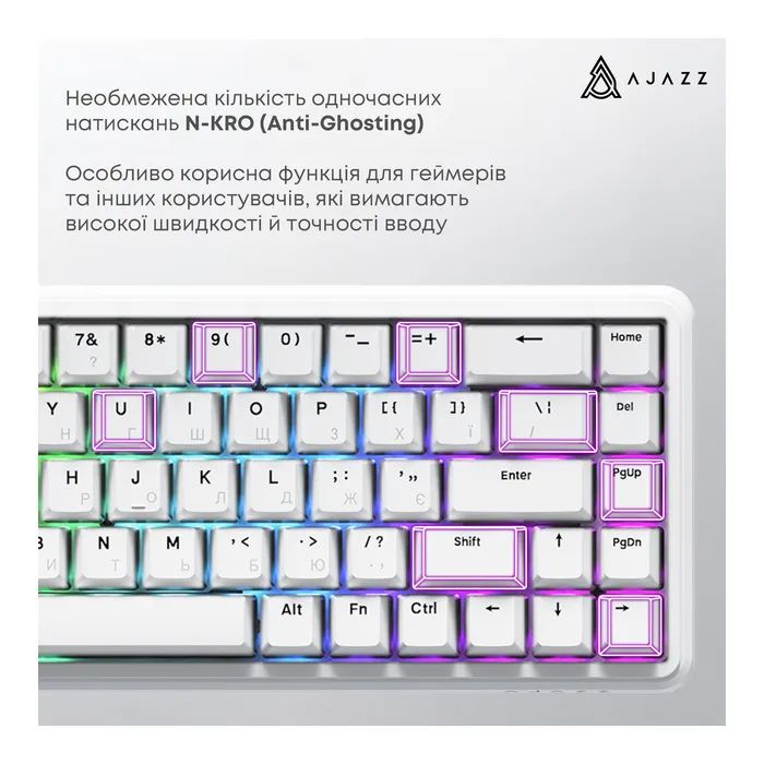 Клавиатура Ajazz AK680 MAX Magnetic Switch RGB USB White (AK680-WM-W-A) изображение 6