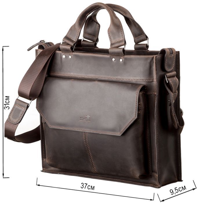 Сумка Shvigel Кожаная Коричневая (11109) изображение 3