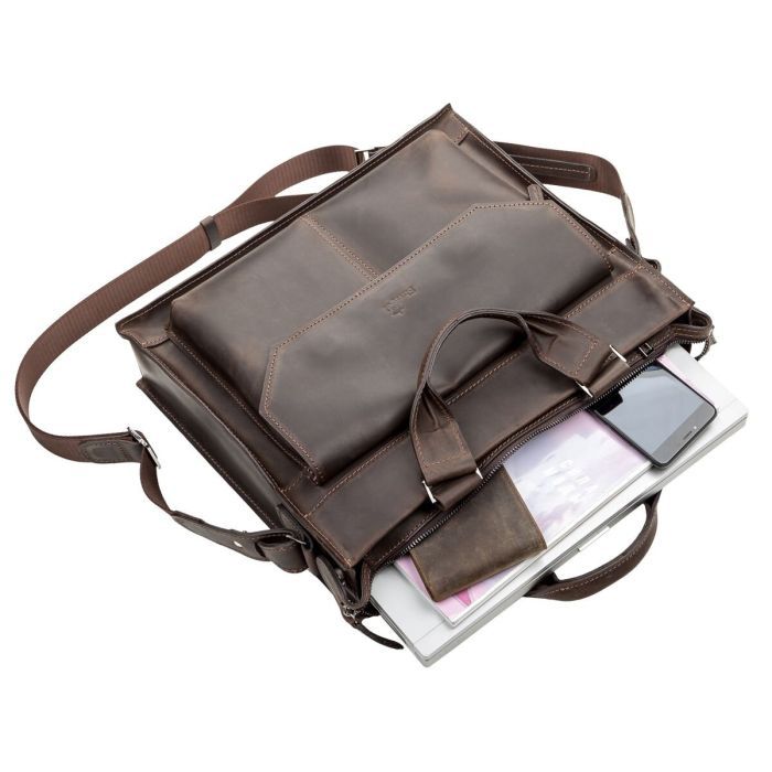 Сумка Shvigel Кожаная Коричневая (11109) изображение 5