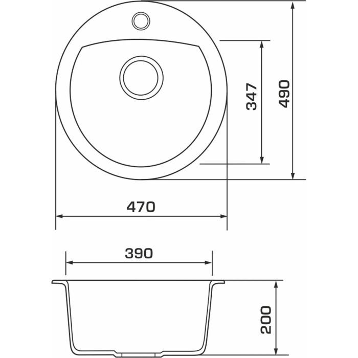 Мойка кухонная GRANADO RONDA ivory з сифоном (470*490mm.) (gr2204) изображение 7