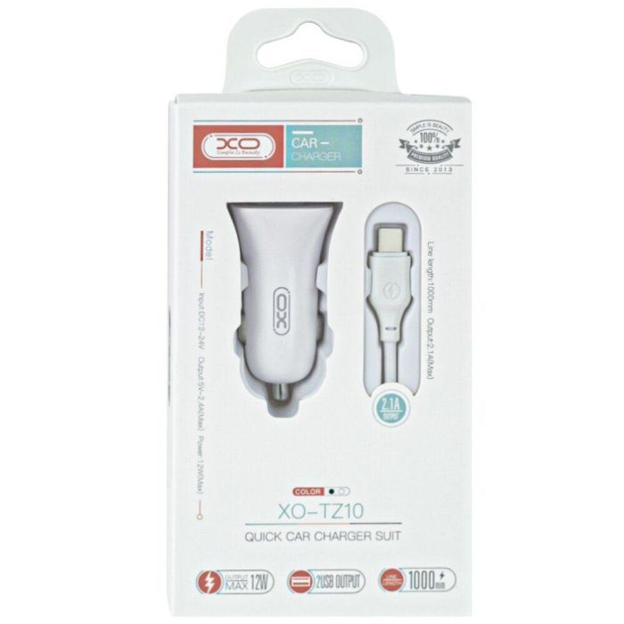 Зарядний пристрій XO 2xUSB 2.4A + cable USB to Micro 5P white (TZ10-M-WH) зображення 4
