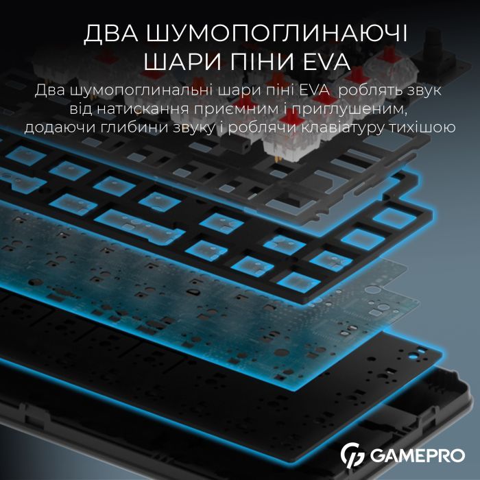 Клавіатура GamePro Asgard Valhalla MK210W Pro 65 RGB Wireless/Bluetooth/USB White (MK210W Pro) зображення 10