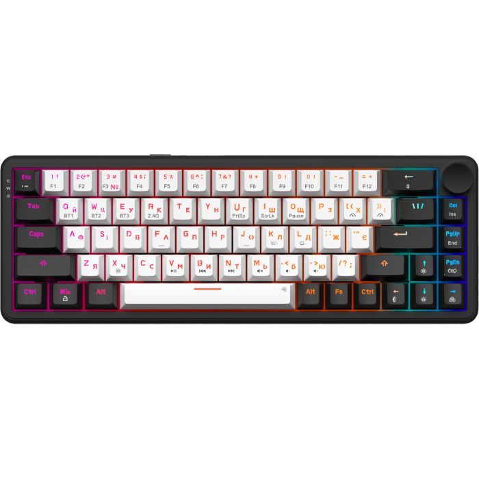 Клавіатура GamePro Asgard Valhalla MK210W Pro 65 RGB Wireless/Bluetooth/USB White (MK210W Pro) зображення 2