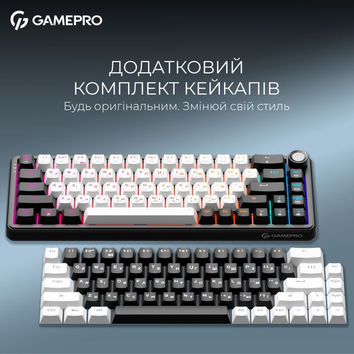 Клавіатура GamePro Asgard Valhalla MK210W Pro 65 RGB Wireless/Bluetooth/USB White (MK210W Pro) зображення 8