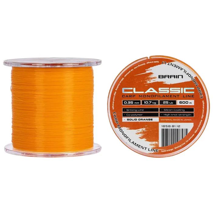 Леска Brain Classic Carp Line (solid orange) 600m 0.28mm 18lb 7.9kg (1858.81.10)