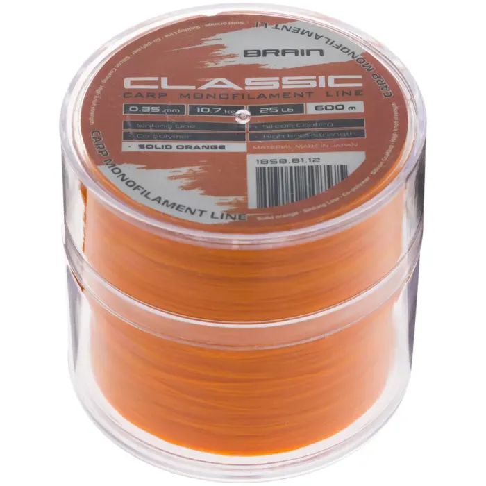 Леска Brain Classic Carp Line (solid orange) 600m 0.28mm 18lb 7.9kg (1858.81.10) изображение 2