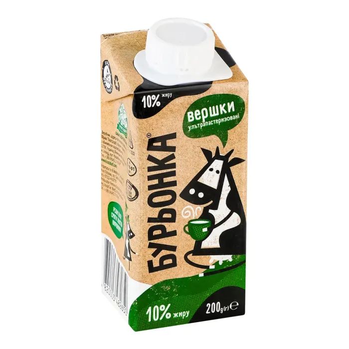 Сливки Бурьонка ультрапастеризованные 10% 200 г (br.82650)