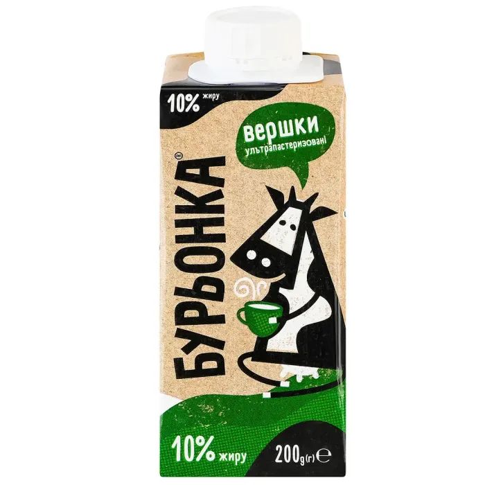 Сливки Бурьонка ультрапастеризованные 10% 200 г (br.82650) изображение 2