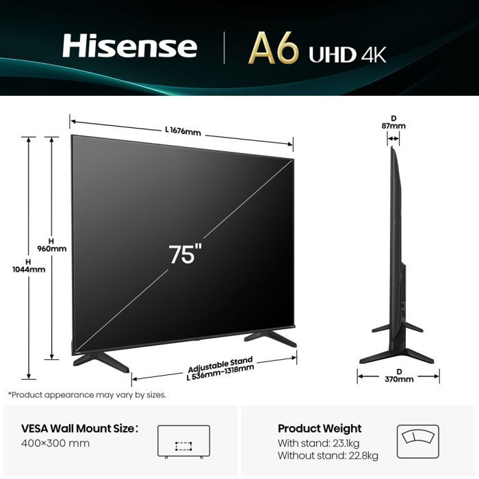 Телевізор Hisense 75A6Q зображення 5