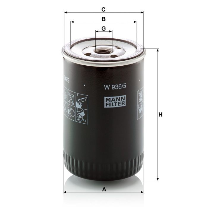 Фильтр масляный Mann W936/5 изображение 2