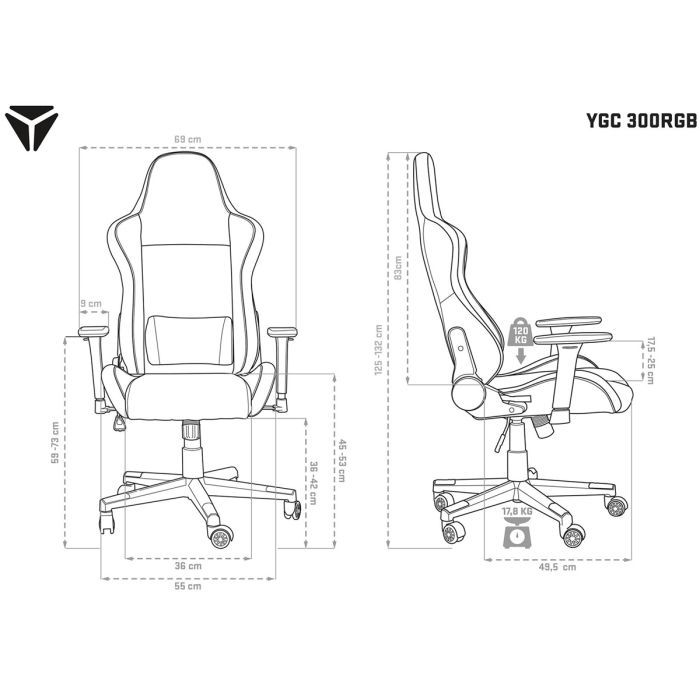 Крісло ігрове YENKEE YGC 300RGB STARDUST RGB Black (45015755) зображення 11