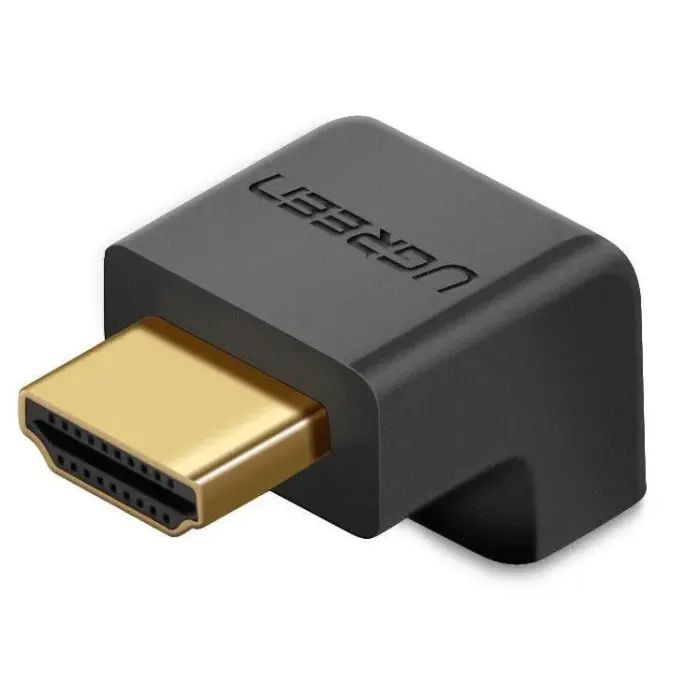 Перехідник HDMI M to HDMI F 90° corner Down HD112 black Ugreen (20109) зображення 2