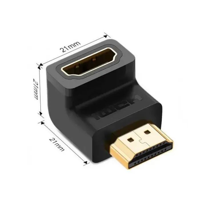 Перехідник HDMI M to HDMI F 90° corner Down HD112 black Ugreen (20109) зображення 4