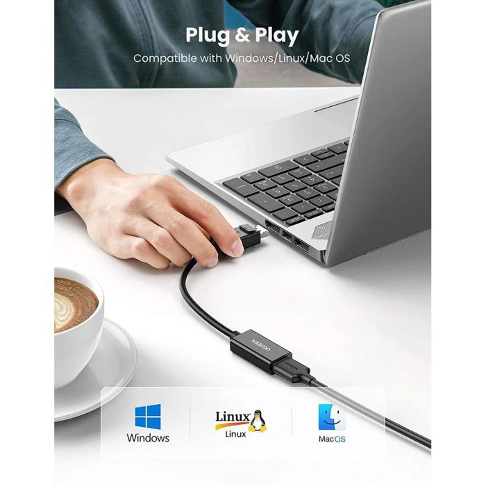 Перехідник Display Port M to HDMI F 4K60Hz black Ugreen (70694) зображення 3