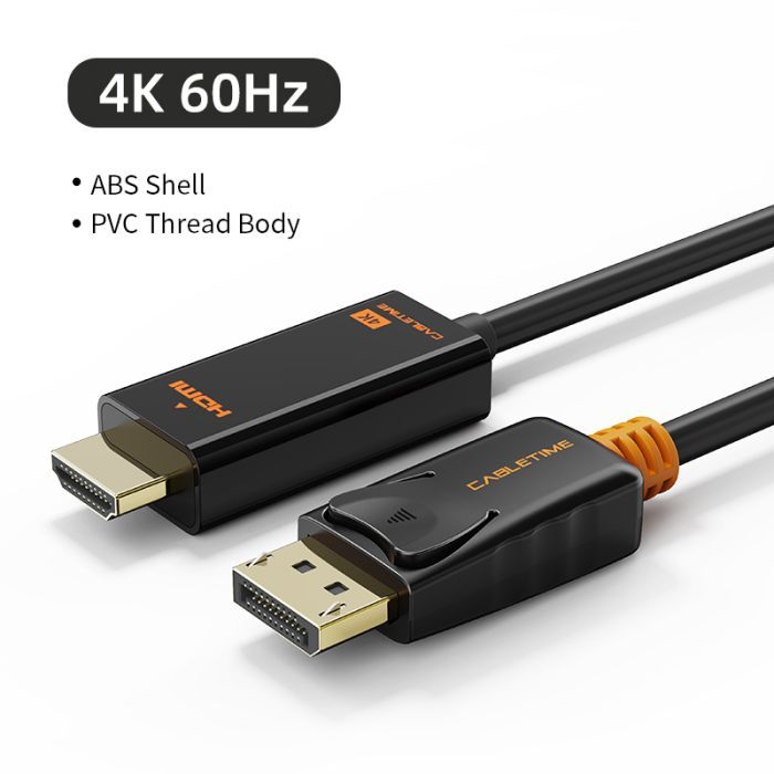 Кабель мультимедийный DisplayPort M to HDMI M 1.8m V1.2 4K60Hz Cabletime (CA915316) изображение 2