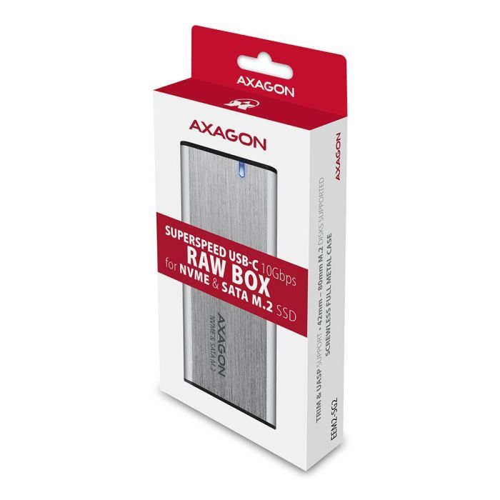 Кишеня зовнішня AXAGON USB-C 3.2 Gen 2 metal box for M.2 NVMe & SATA SSD SuperSpeed (EEM2-SG2) зображення 3